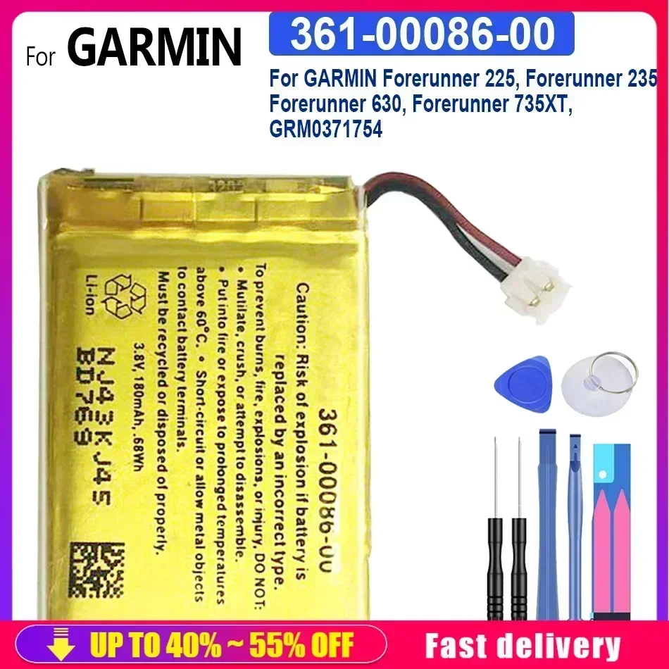 Rechargeable Mobile Phone Batteries 180mAh For GARMIN Forerunner 225 235 630 735XT GRM037175  Cell Phone Portable Battery