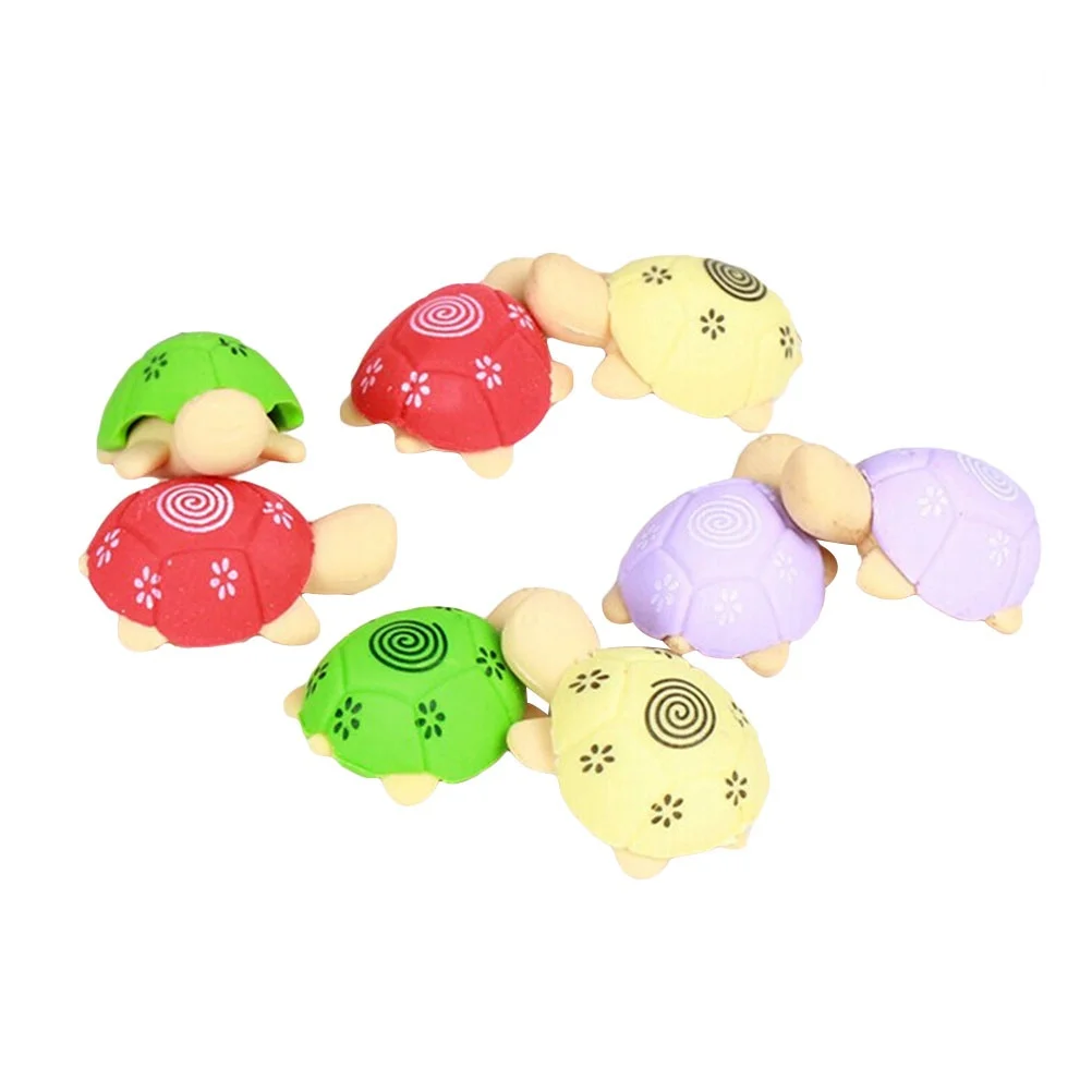 

20Pcs Tortoise Pencil Eraser Creative Soft Stationery Supplies for Kids Student Cartoon Drawing Eraser