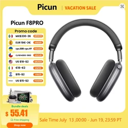 Picun F8 Pro ANC Wireless Headphones Head Tracking 3D Spatial Audio -52dB ANC HIFI Bluetooth Headset ENC HD Mic Low-Latency APP