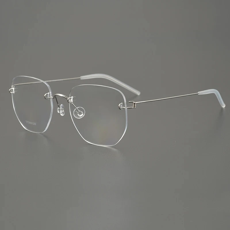 Denmark Brand Polygon Rimless Glasses Frame Men Women 358 Pure Titanium Ultralight Frameless Eyeglasses Prescription Eyewear