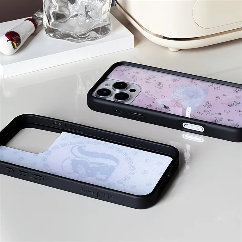 Wildflower 3D WF Metal Logo Anime Phone Case for iPhone 17 16 15 14 13 12 Pro Max Plus Lovely Dog Deer Camouflage Back Cover