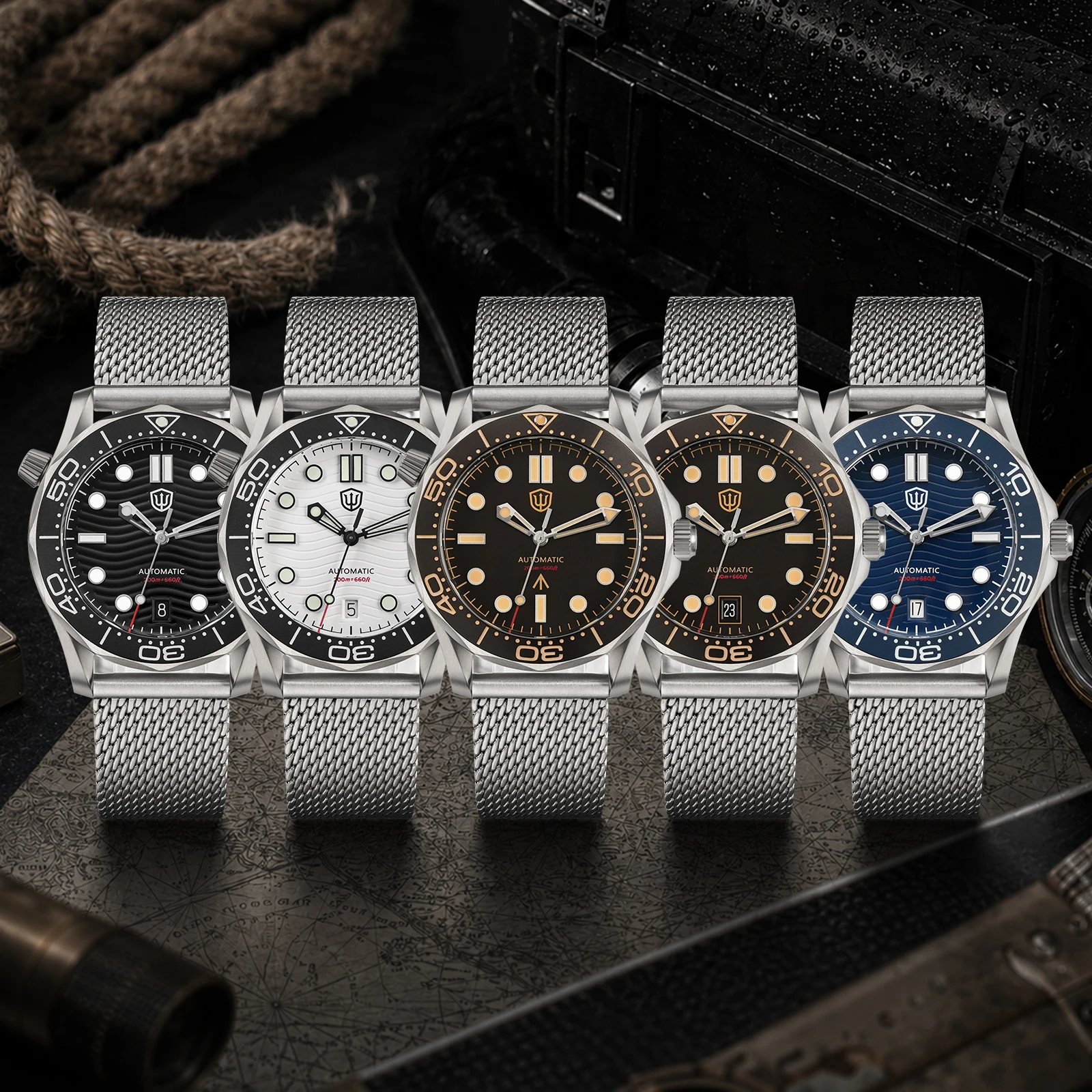 Watchdives WD007 39mm V2 SL3001 Automatische Taucheruhr Titan-Gehäuse Saphirglas 100M Wasserdichtes Ventil Luxus-Herrenuhr – Detail 1