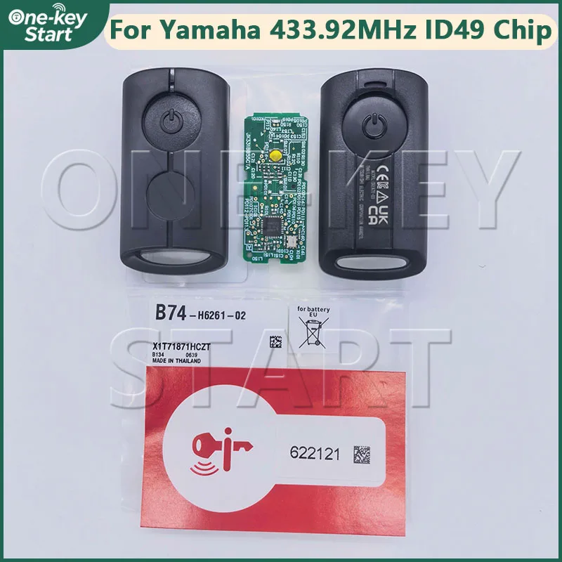 Motorcycle Scooter Remote Control Key 433.92MHz ID49 Chip For Yamaha NVX NVX155 XMAX XMAX300 QBIX AEROX JAUNS【ONE-KEY START】