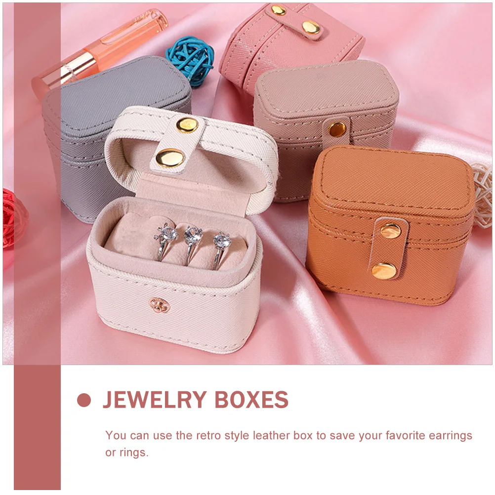 

Jewelry Box Storage Holder Gift ganizer Ring Case Flannel Boxes Decorative Container PU Metal Small Object Personal Item