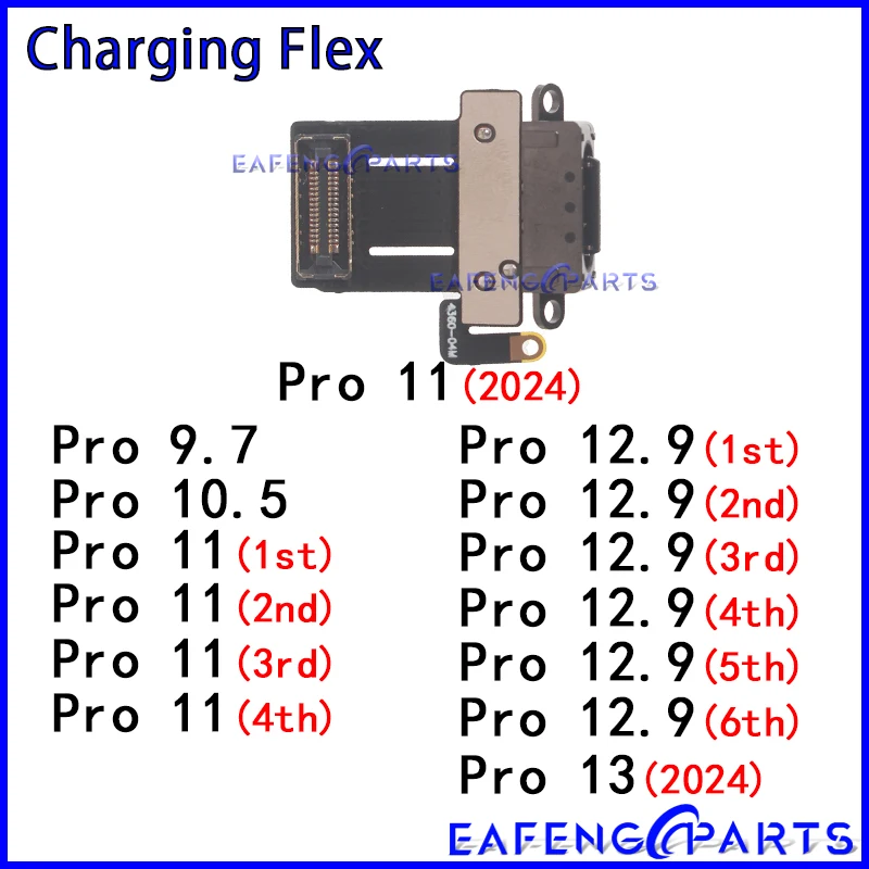 

USB-порты, док-разъем для Ipad Pro 12,9 13 9,7 10,5 11 2024 2022 2021 2020, 3-й 4-й 5-й 6-й 1-й 2-й поколение, гибкая зарядка