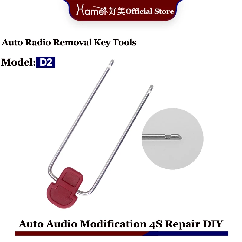 

2Pcs Stainless Steel Auto Stereo Radio Removal Key CD Changer Removal Tool for Volkswagen Benz