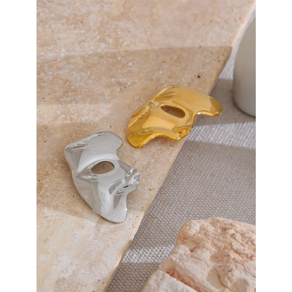 Yhpup Stylish Unique Stainless Steel Metal Abstract Face Brooch Pin Jewelry Waterproof Clothing Stylish Accessories Wholesale