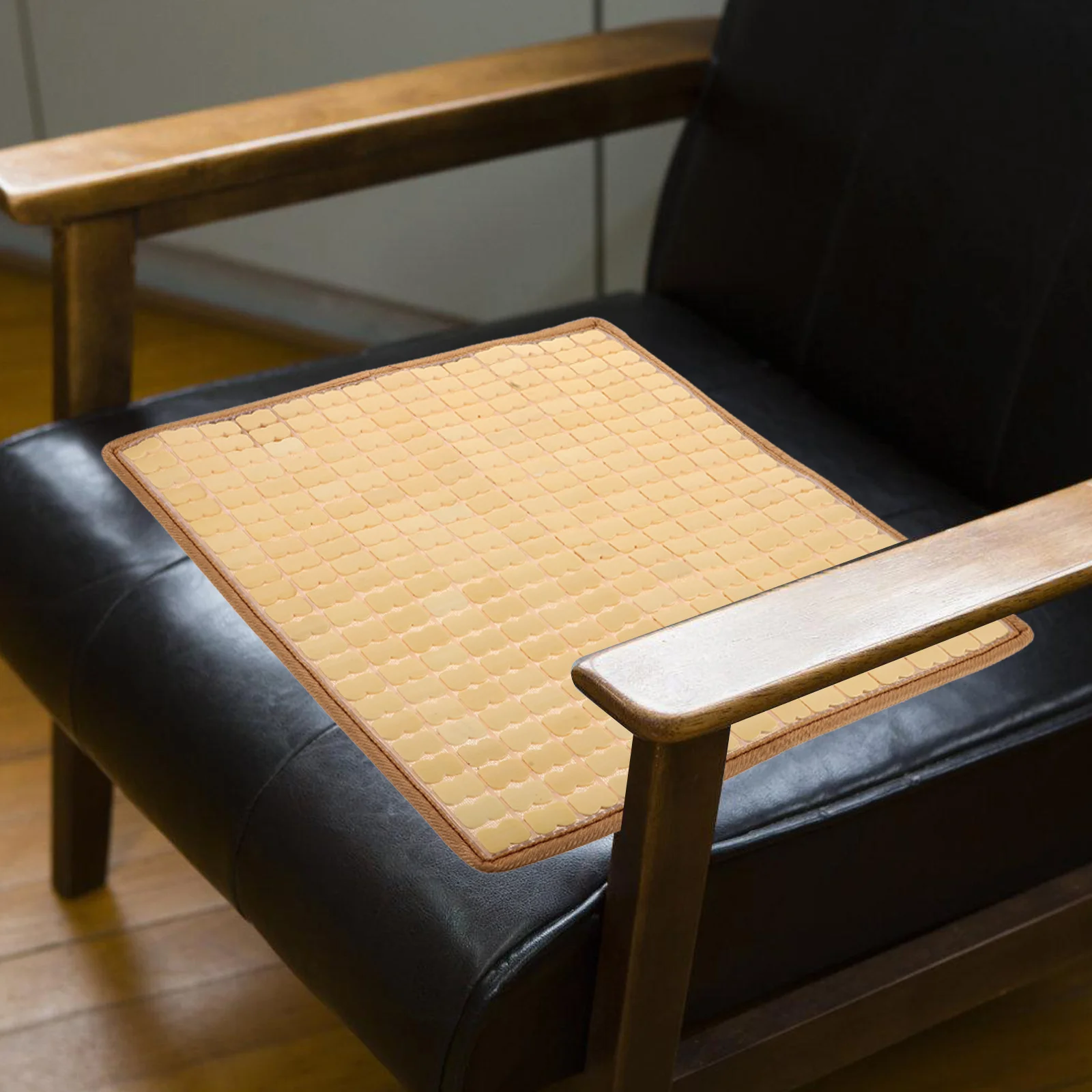 

Ventilated Bamboo Cushion Cooling Car Seat Pad Beige Breathable Anti-Slip Cover for Office Chair Sofa Car Mat