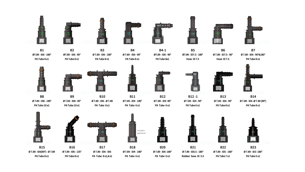 Auto Kraftstoff Linie Schnell Verbinden Schlauch Koppler ID8 7,89 Gummi Nylon Öl Linie Rohr Adapter Trennen Release Schlauch Anschluss für Auto – Detail 11
