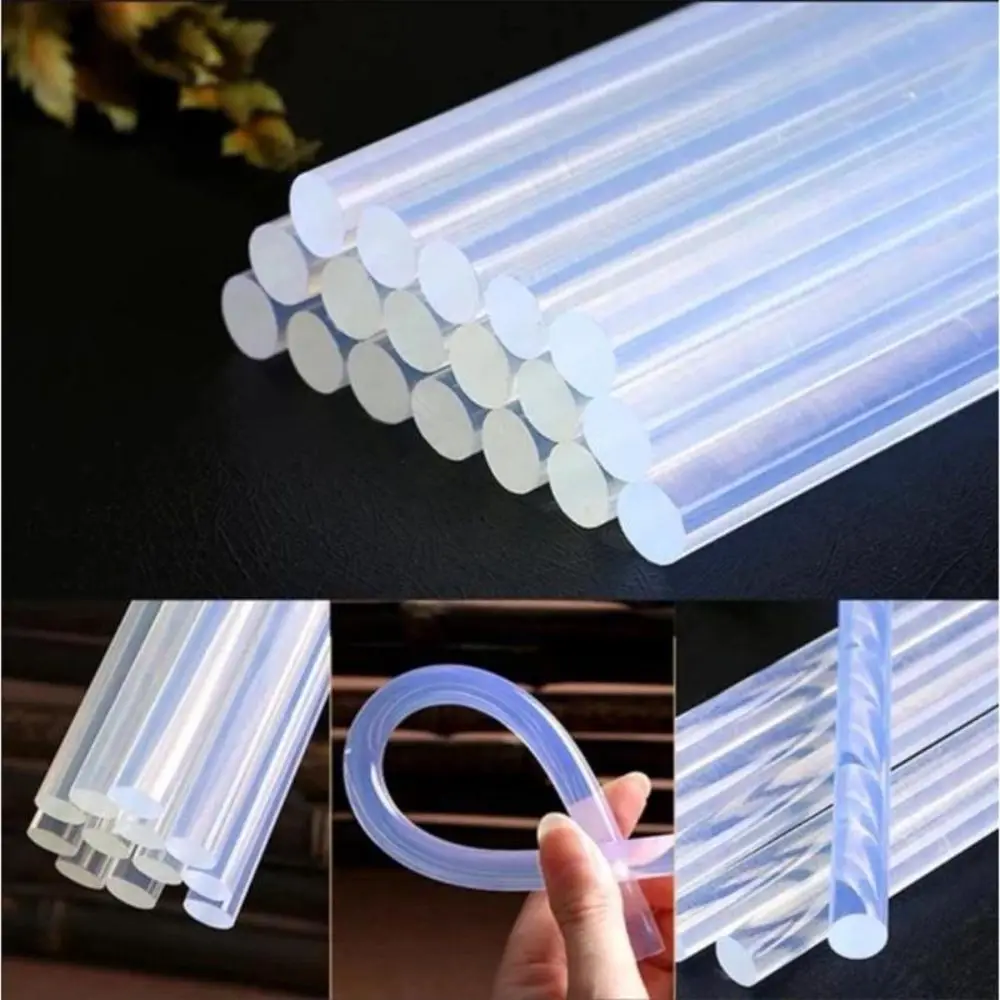 20Pcs Portable Transparent Hot Melt Glue Sticks Strong Adhesion Flexible EVA Glue Sticks EVA Adhesive Glue Rods Home Repair