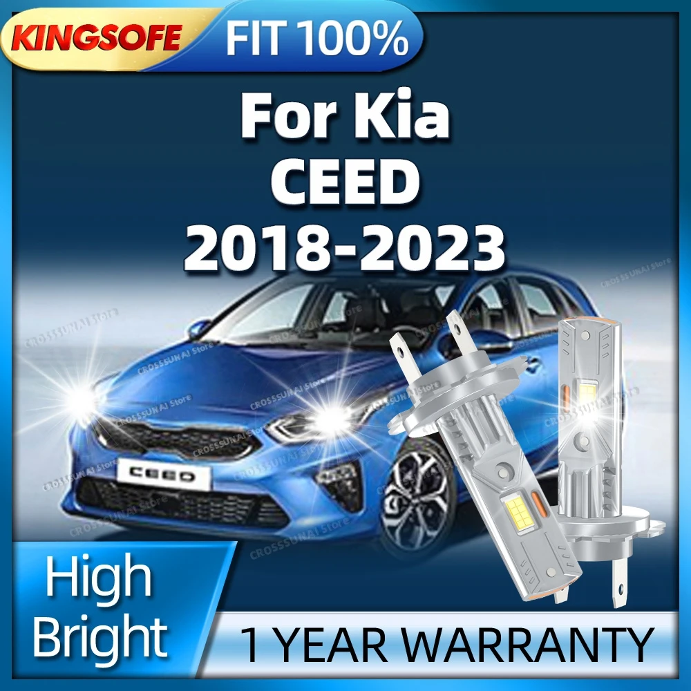 

2/4 шт. светодиодные фары, беспроводной автомобильный свет 400 Вт H7 6000K, антибликовые лампы для Kia CEED 2018 2019 2020 2021 2022 2023