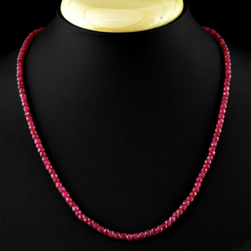 

2x4mm Natural Faceted Brazil Red Ruby Gemstone Beads Necklace 18' AAA