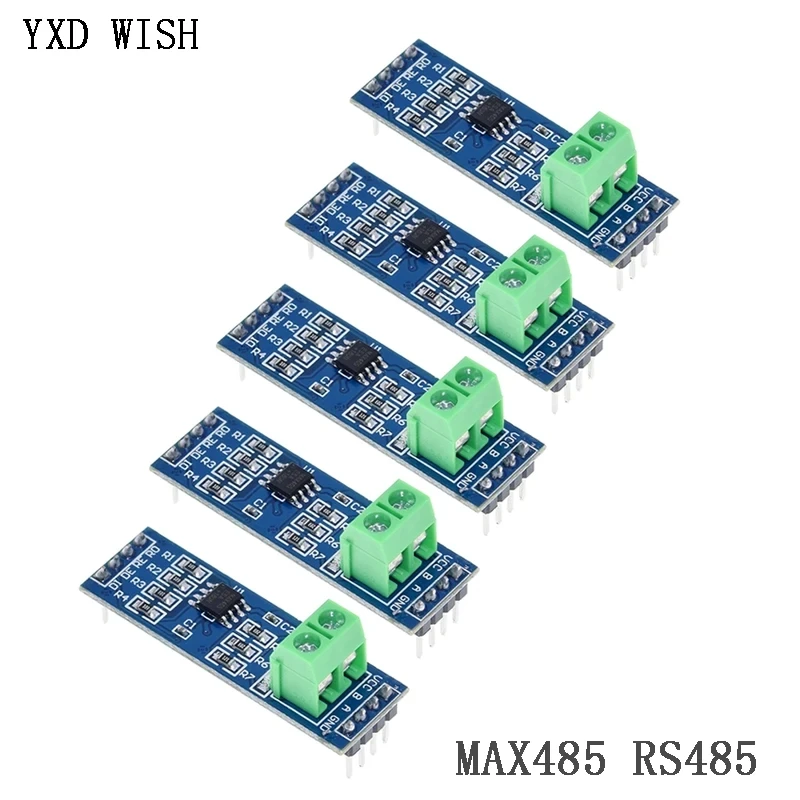 5pcs MAX485 RS485 Transceiver Module TTL UART Serial to RS485 Instrument Interface Module SCM Development Board DIY Tools Kit