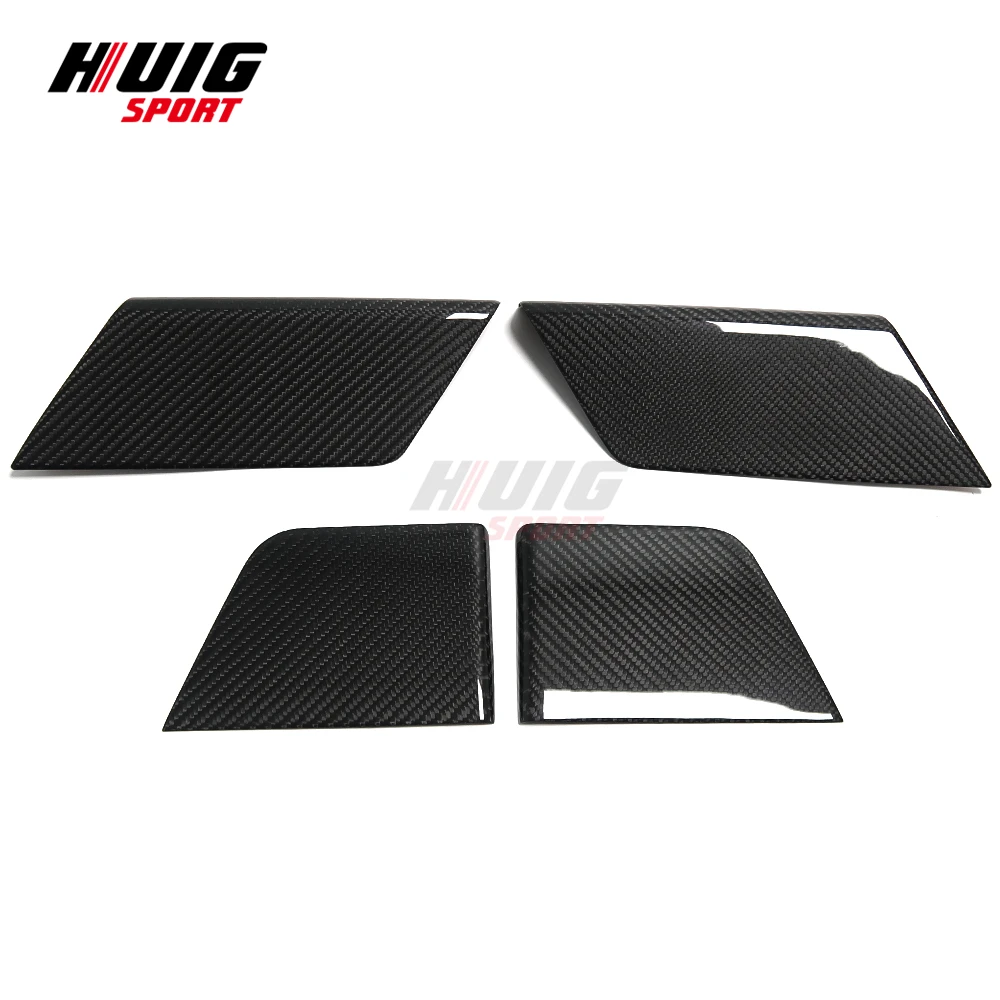 4PCS Dry Carbon Fiber Car Interior Central Side Door Panel Cover Trim For Ford F150 Raptor 2021 2022 Sticker Styling Accessories