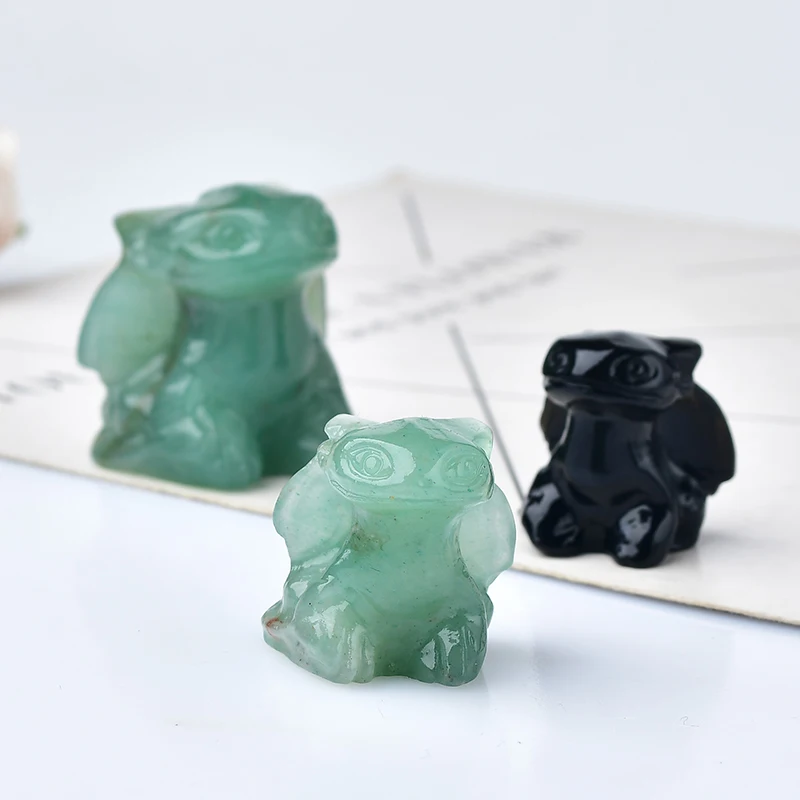 1PC Natural Crystal Aventurine Obsidian Toothless Cartoon Figure Mineral Ornaments Energy Healing Stone Reiki Home Decoration