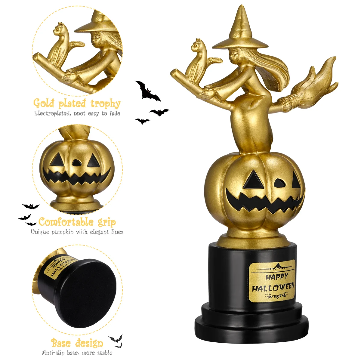 Halloween Trophy Topper Hexenkostüme Golden Award Kürbis Cosplay Kinder Student