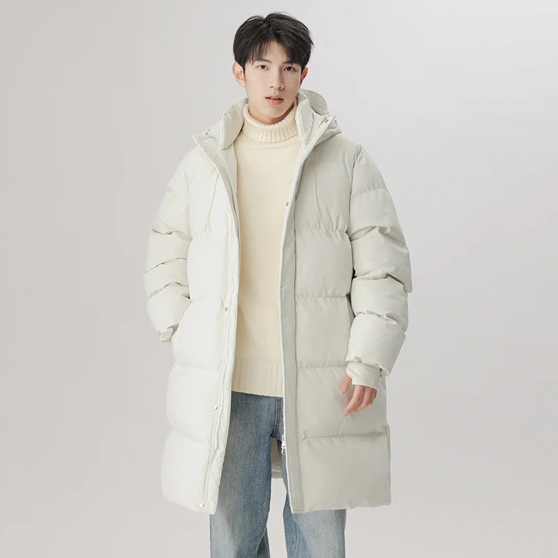 Winter Mode Jugend Mittlere und Lange Kleidung Männer Koreanische Version Beliebte Brot Unten Baumwolle Verdickt Warme Mantel männlichen bobojaco