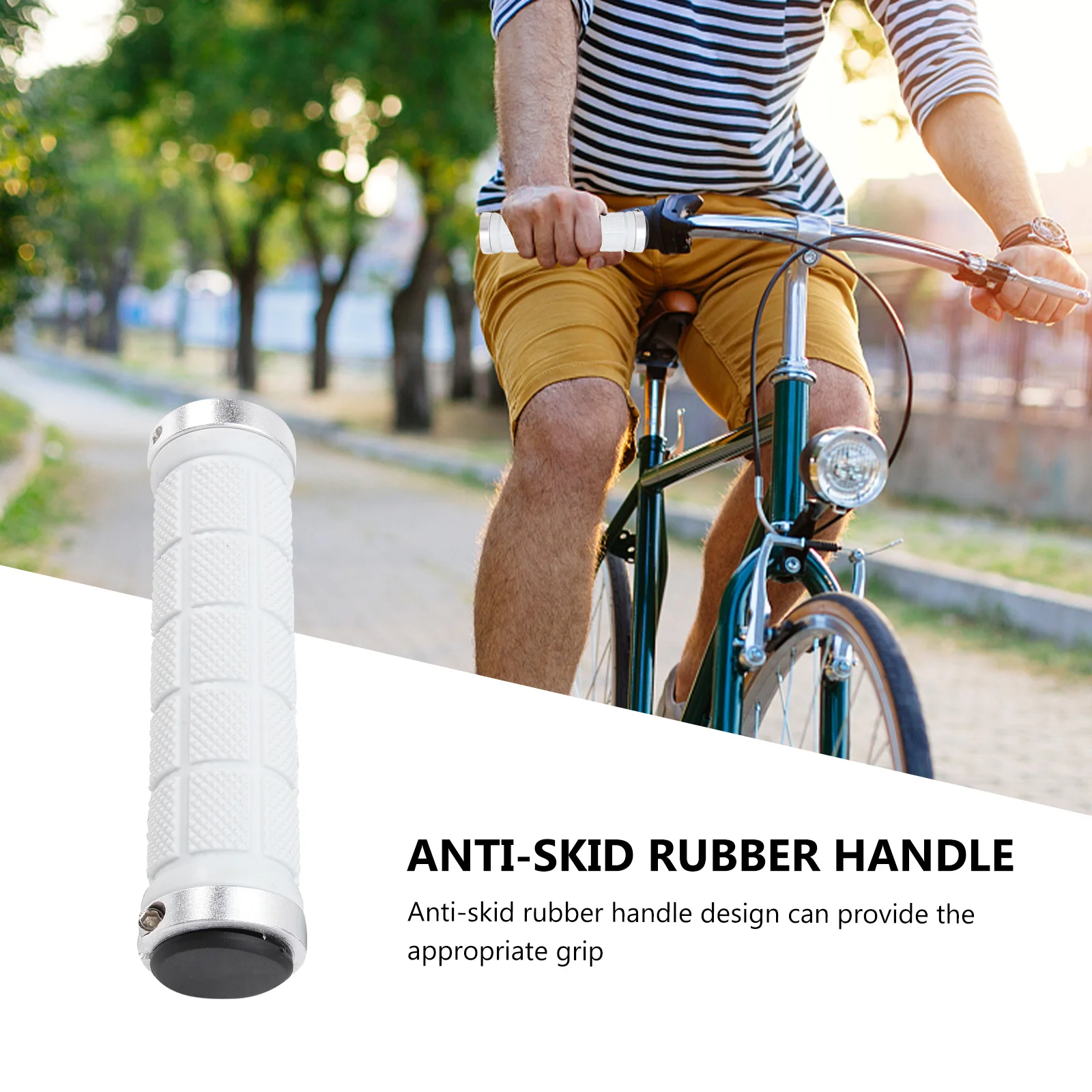 1 Pair Lockable Anti-Skid Rubber Bike Handlebar Grips Cover Dual-End Screw For Road Cycling Mountain Bicycle Skid-Proof Grip