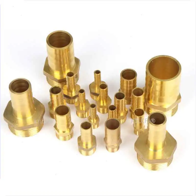 Brass Pipe Connectors 6mm 8mm 10mm 12mm 14mm 16mm 19mm Barbed 1/8\