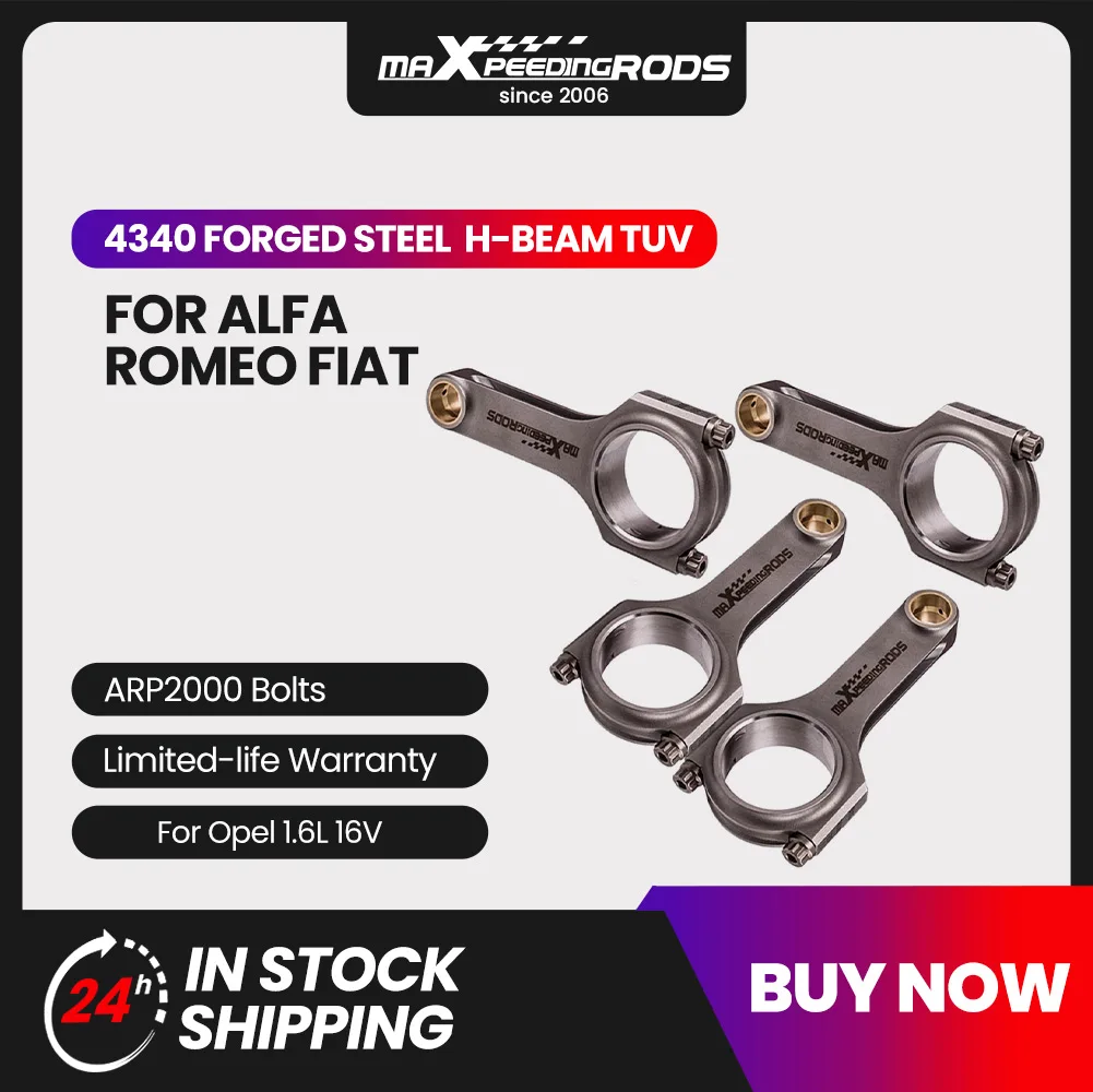 4pcs Conrod Connecting Rods Con Rod for Fiat Alfa Romeo 155 Q4 2.0 16v 145mm