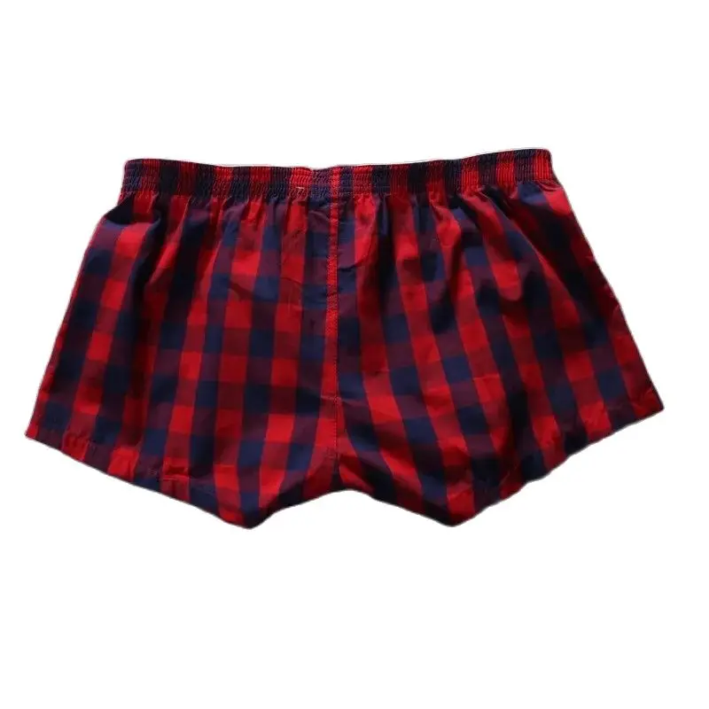 SEOBEAN Men's Sexy Cotton Plaid Shorts Home Comfort Checked Fit Trunks Casual Summer Clothing view 3
