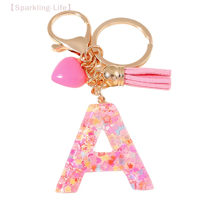 Novelty 26 Initials Keychain: Adorable A - Z Letters with Tassel Pendant, Ideal Fashion Backpack Decoration and Gift