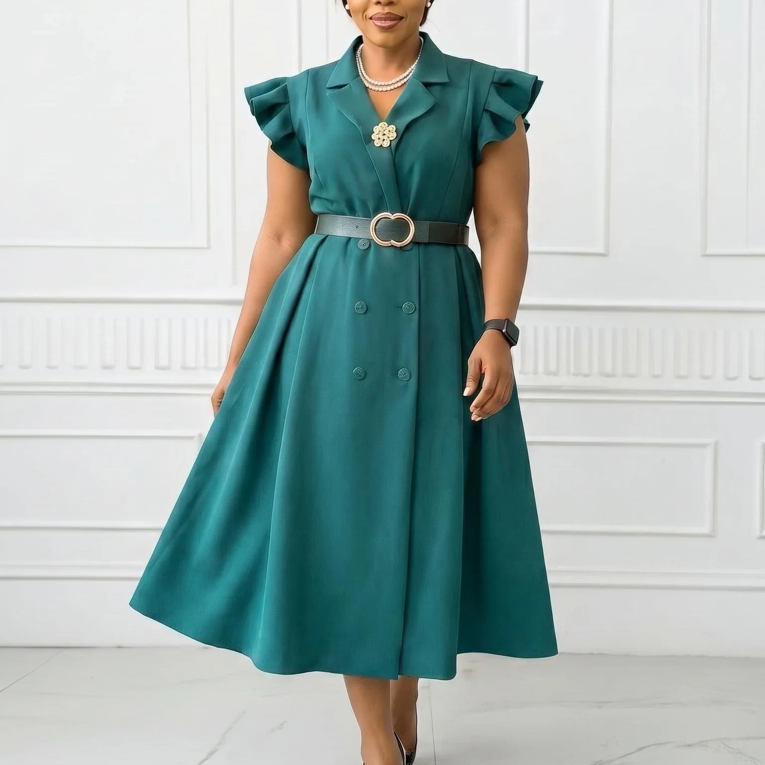 

African Dresses for Women Elegant Polyester Muslim Fashion Abayas Dashiki Robe Kaftan Long Midi Dress Turkish Africa Clothing