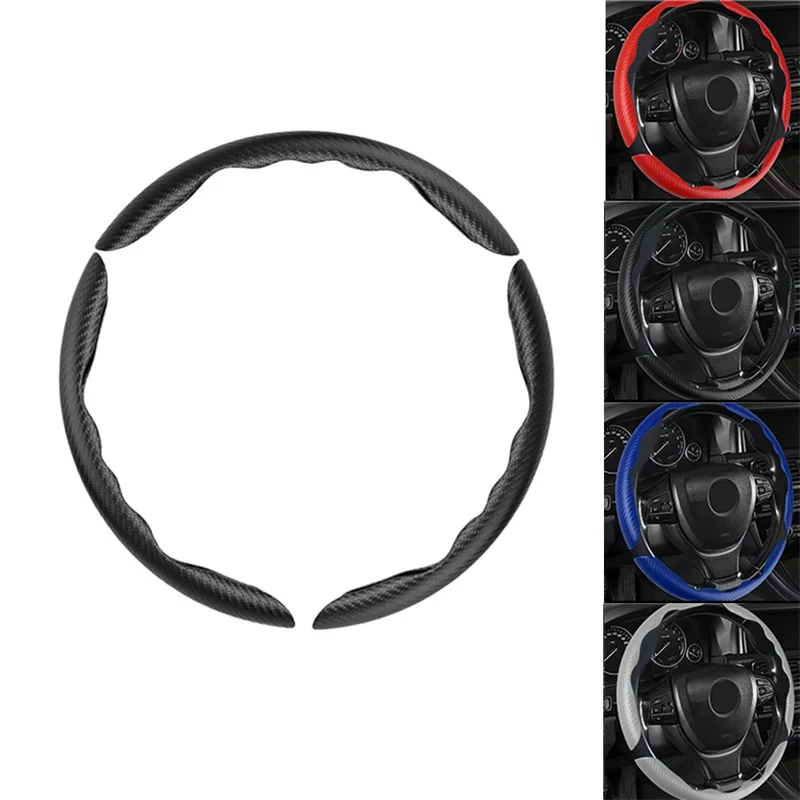 

2/3pcs Carbon Fiber Car Steering Wheel Cover Non-Slip Auto Wheel Booster Cover Car Interior Decoration Accessories