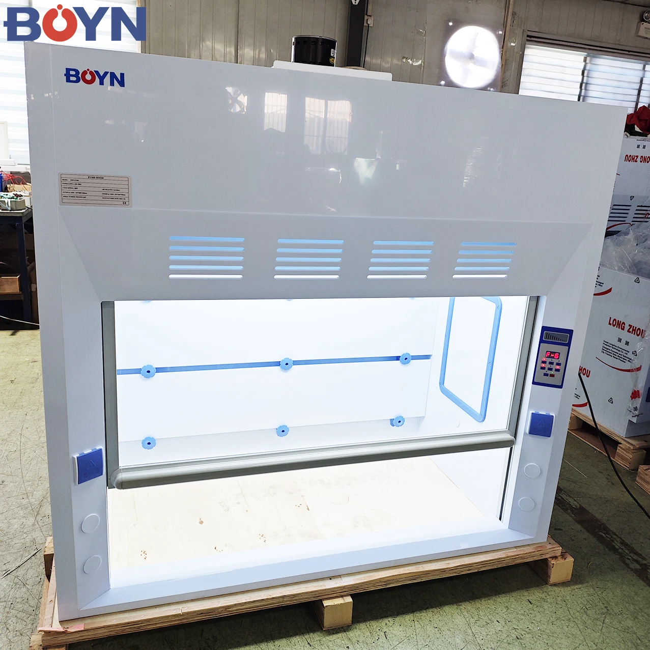 BNFH-P Series Chemistry Laboratory Microprocessor Control System LCD Display Resistant Acid Ducted Fume Hood with PP Material