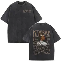 Camisetas Vintage lavadas del rapero Kendrick Lamar Album Merch, ropa para hombre, camiseta Retro de gran tamaño de Hip Hop, camiseta de tendencia a la moda