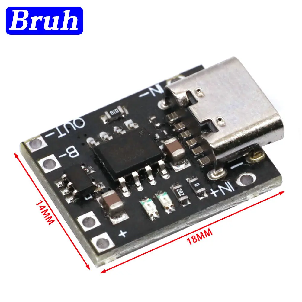 Ultra-mała bateria litowa Panel ładowania trójskładnikowa bateria litowa 1A 3.7 v4.2 V moduł ładowarki typu C z płyta ochronna — zdjęcie 7