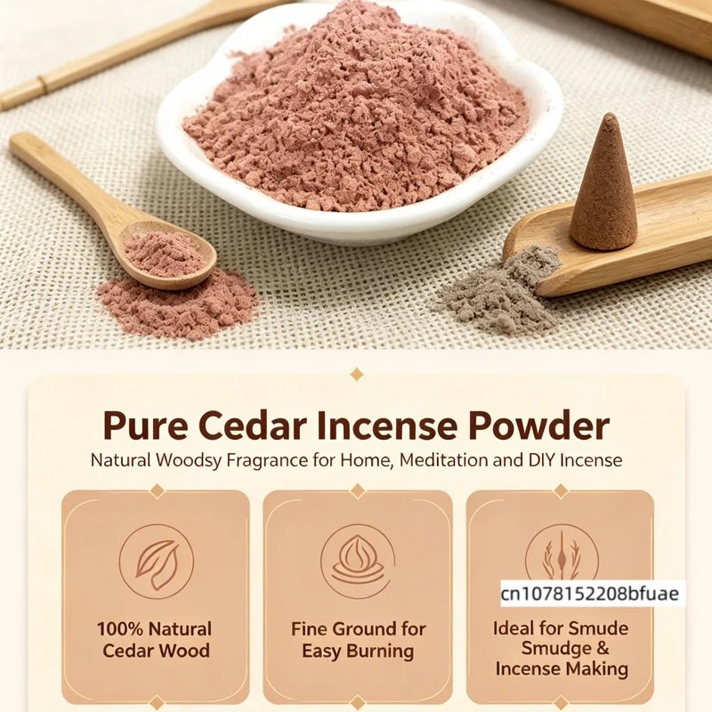 100% Natural Cedars Powder Pure Cedar Wood Powdered Incense Home Fragrance Smudge Powders for DIY Cone Stick Making