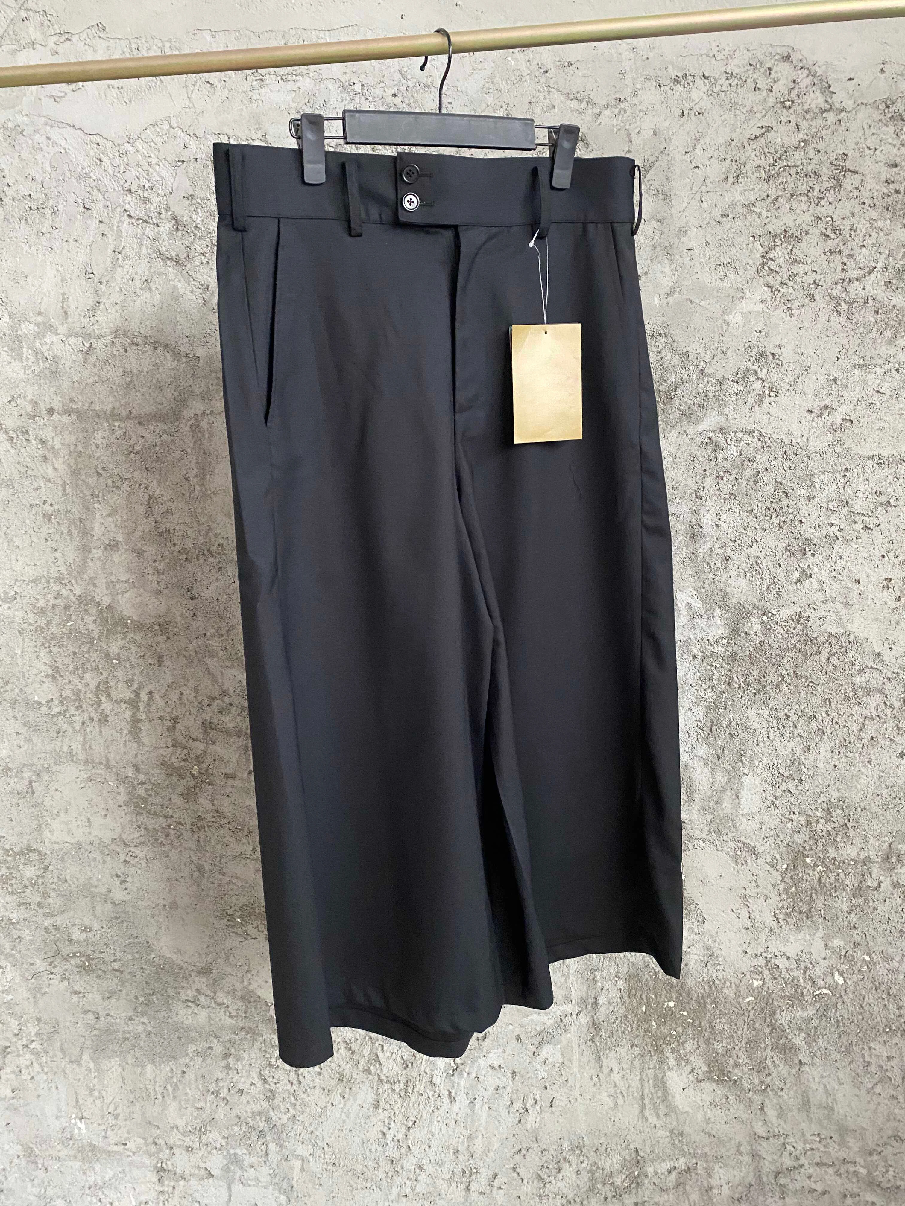 TOP-YAMAMOTO Classic Gabardine skull embroidery loose wide-leg cage pants for men