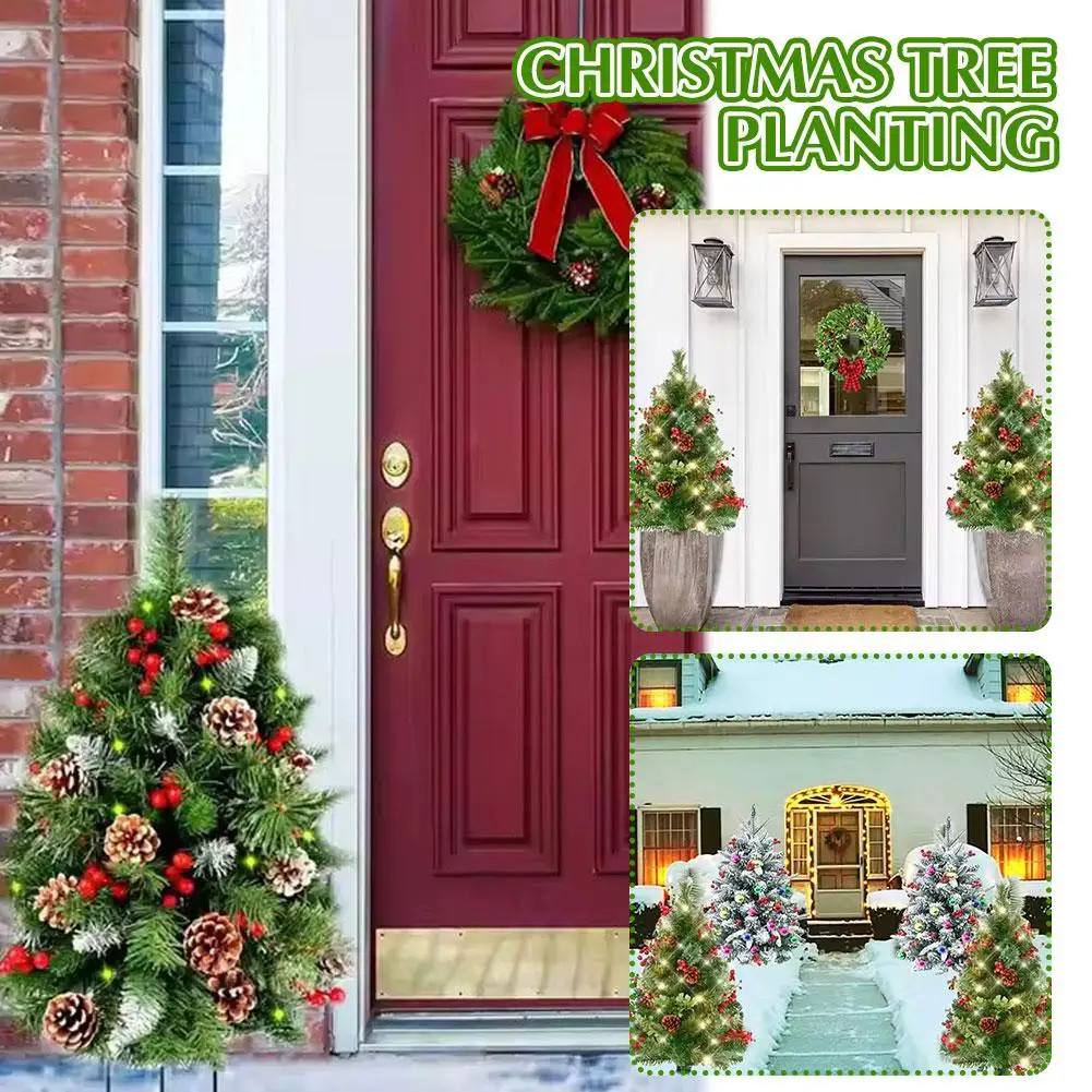 Hot Sale 55cm Christmas Tree Home Decoration Pvc Artificial Ornaments New Party 2025 Small Year Light No Tree Xmas Christma P5z5