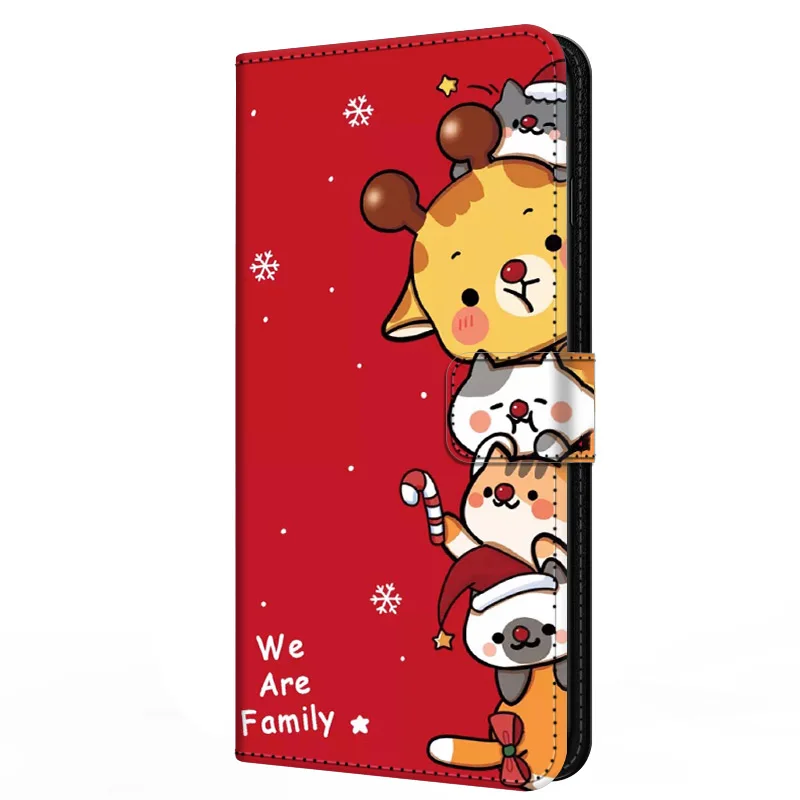 Flip Case For Samsung A52 A32 4G 5G Christmas Leather Magnetic Santa Claus Case For Samsung Galaxy A72 A22 A42 5G A52s 5G Funda