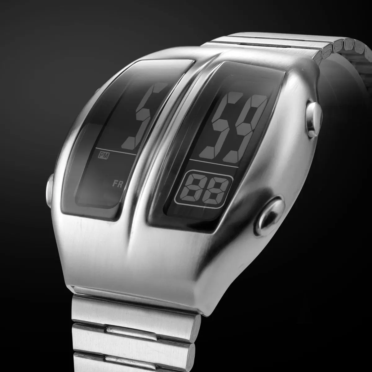 

Multi-Function Digital Watch for Men Date Month Day Electronic Wristwatch with Stopwatch Backlight Alarm Stainless Steel Strap