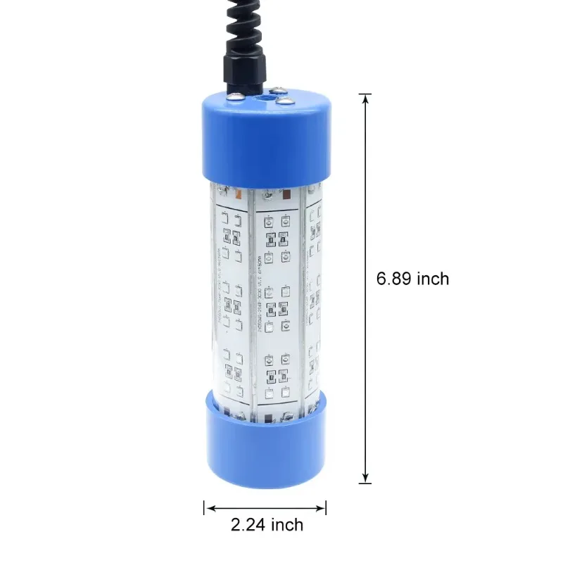Lâmpada de pesca led subaquática verde 60w ip68 dupla à prova d'água iscas de luz de pesca de lula usadas por luz de pesca barcos subaquáticos