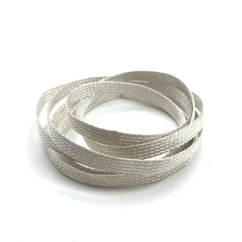 Silver Plated Copper Braided Sleeving Metal Sheath Anti Interference Screening Audio Speaker Wire Wrap Signal Cable Shielding