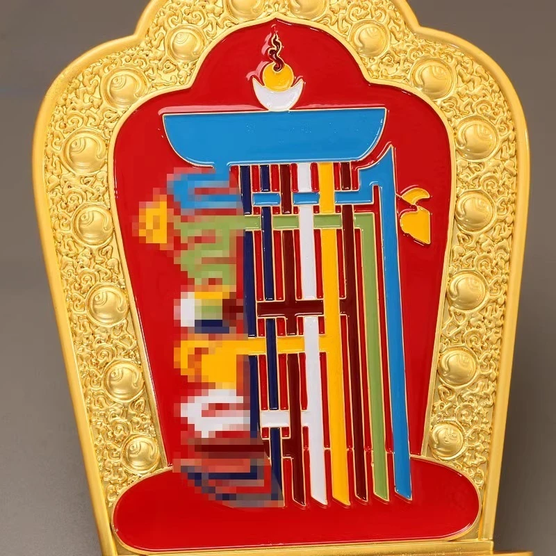 Tibetan Ten Symbols Peace Pendant Home Worship Alloy Colorful Zodiac Ornament