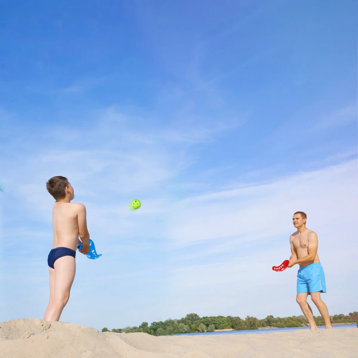 Scoop Ball Game Scoop Toss & Catch Set sport all'aria aperta gioco da spiaggia per bambini palla giocattolo interattiva all'aperto per bambini (casuale)