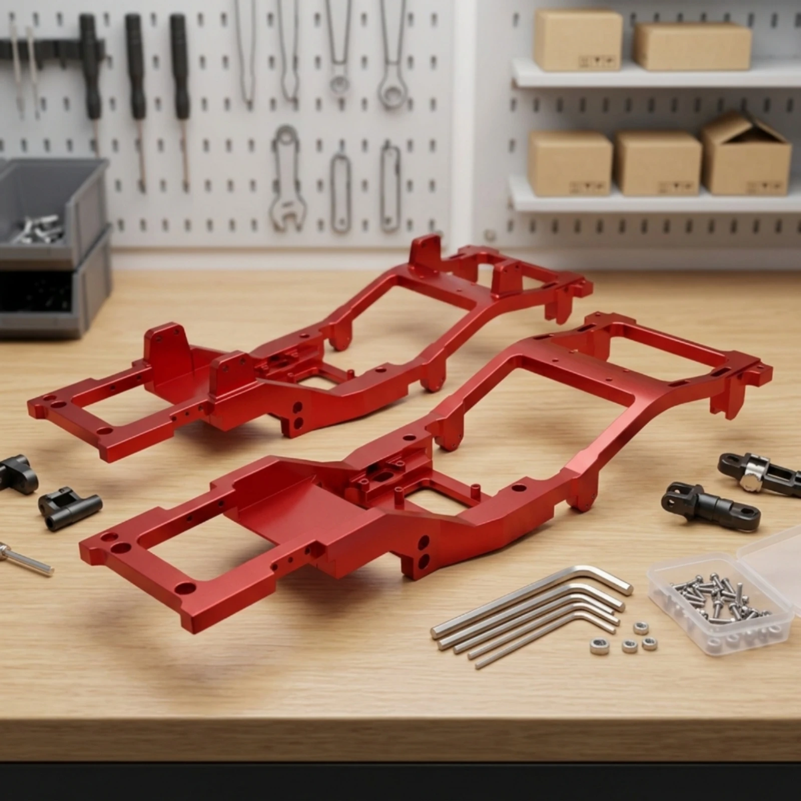 Chassis Frame with Screws Aluminum Chassis Frame Part 1:12 Scale Metal for Hobbyists