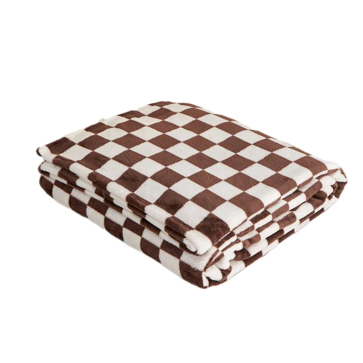 Retro Checkerboard Plaid Flannel Throw Blanket - Super Soft Warm for Office Sofa Bed Gift