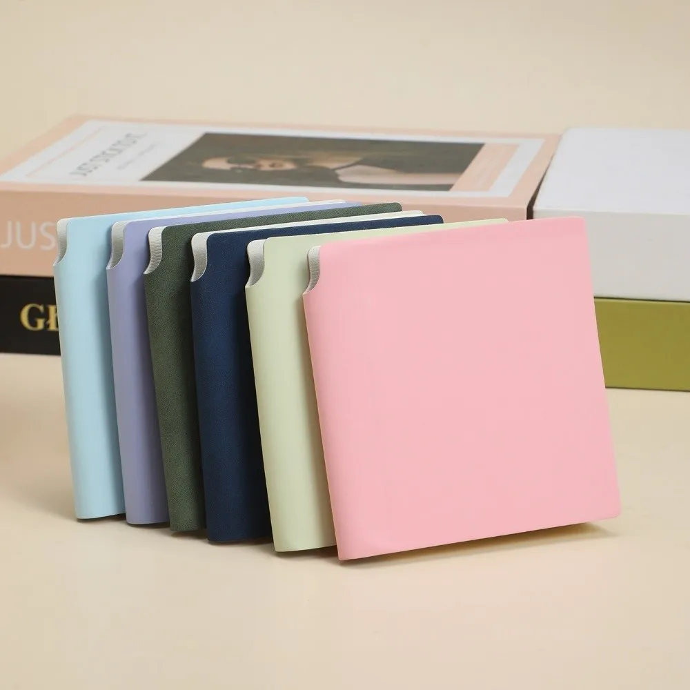 Portable Mini Blank Notebook Soft Leather 98 Sheets/196 Pages Pocket Notebook Compact 75g Daolin Paper Square Notebook