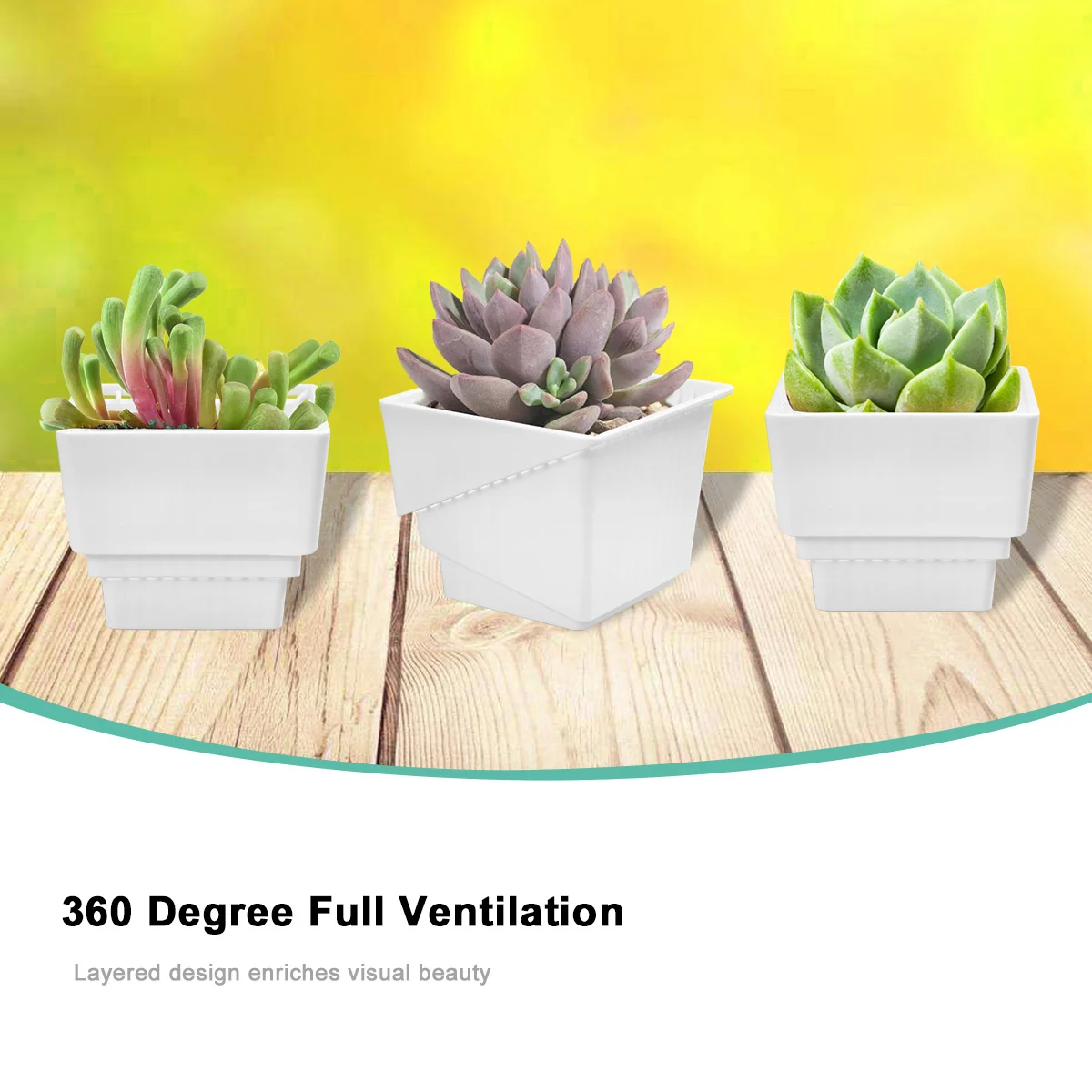 5 Pcs Breathable Succulent Plant Pot Flower Pot for Home Office Decoration No Rust Fade Plants Storage