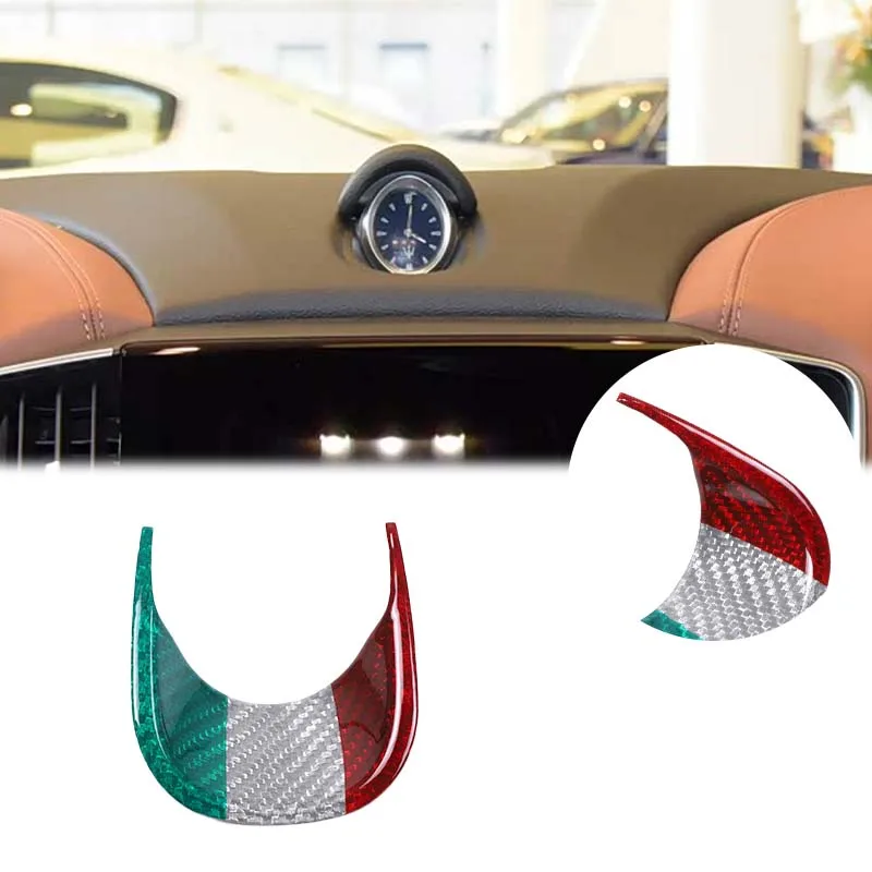 

For Maserati Ghibli 2014-2021 Tri-color Carbon Fiber Car Dashboard Clock Trim Cover Decorative Sticker Car Interior Accessories