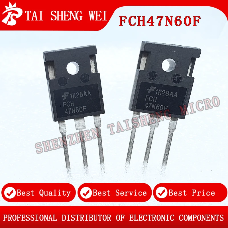2 pcs brand new FCH47N60F 47N60F inverter welding machine commonly used MOS field effect TO-247 47A/600V new