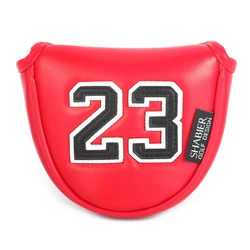 PU Leather Magnetic Closure Red 23 MJ Golf Mallet Putter Headcover Covers