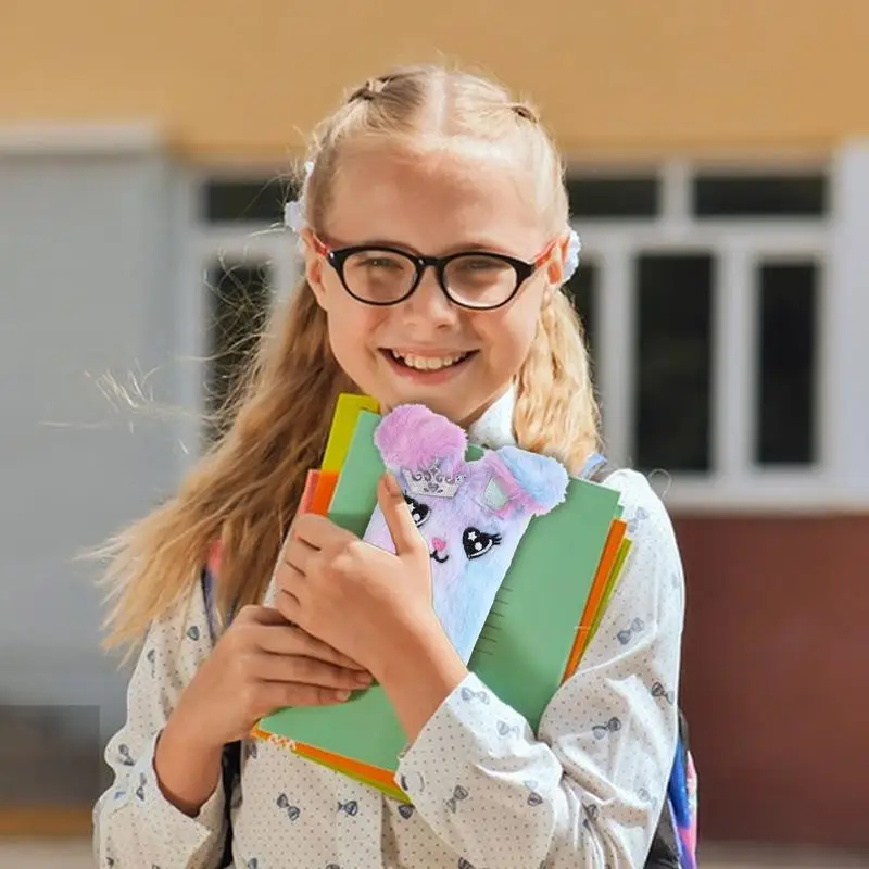 Дневник в виде кролика для девочек, плюшевый детский дневник, записная книжка, супер милый мягкий светящийся секретный журнал на Рождество, день рождения, новый год