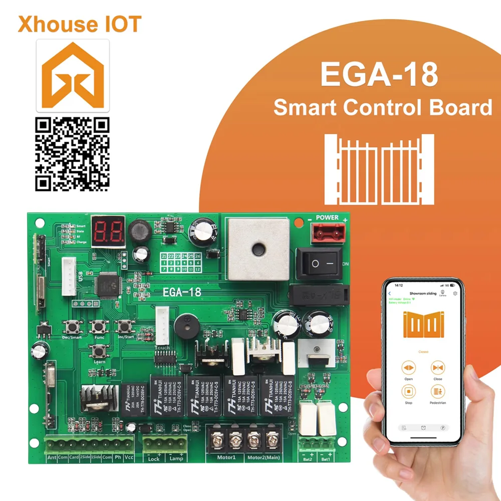 WiFi Camera Control Electric Gate Openers Light Duty Dual Swing Gate Openers Automatic Gate Motor 40W AC Powered Up to 400KGS