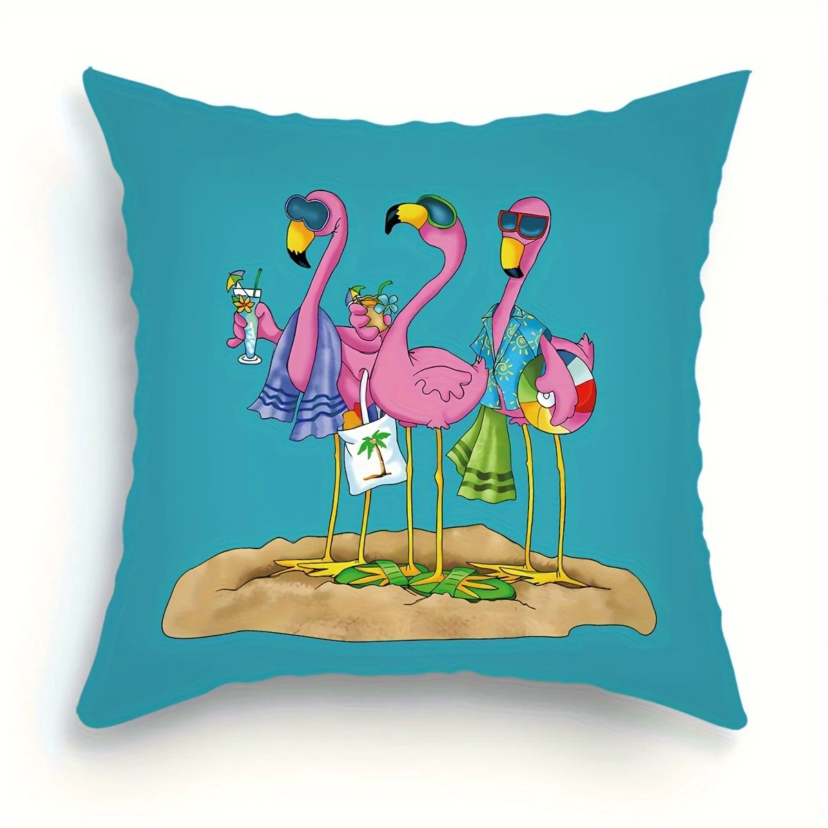 1/4pcs Summer Beach Pink Flamingo Throw Pillow Covers Tropical Vacation Cushion Cases for Home Decor Cushion cover
